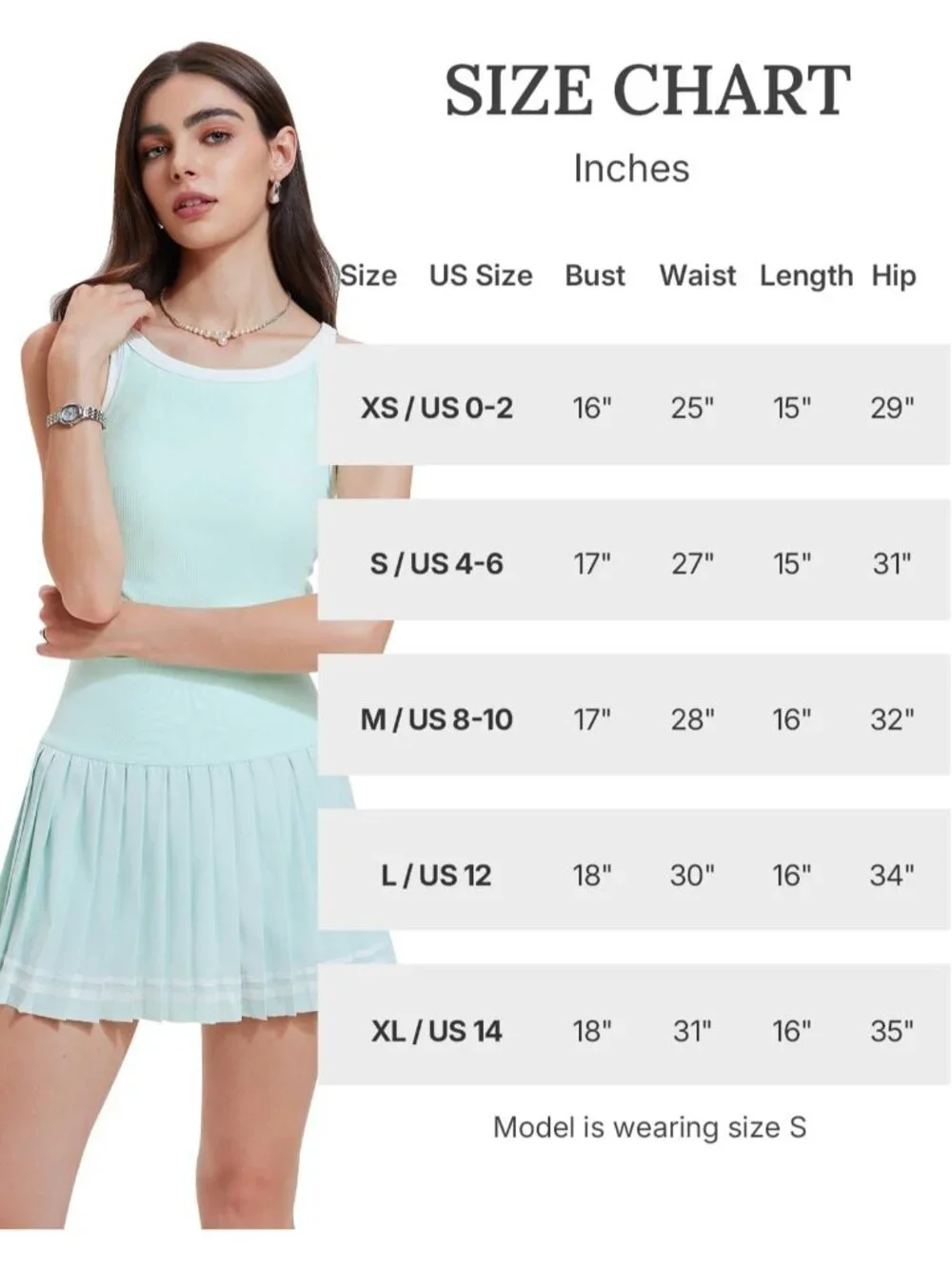 Women's Mint Green 2 Piece Racer Back Tennis Skirt Tank Top Pull On Golf Dress